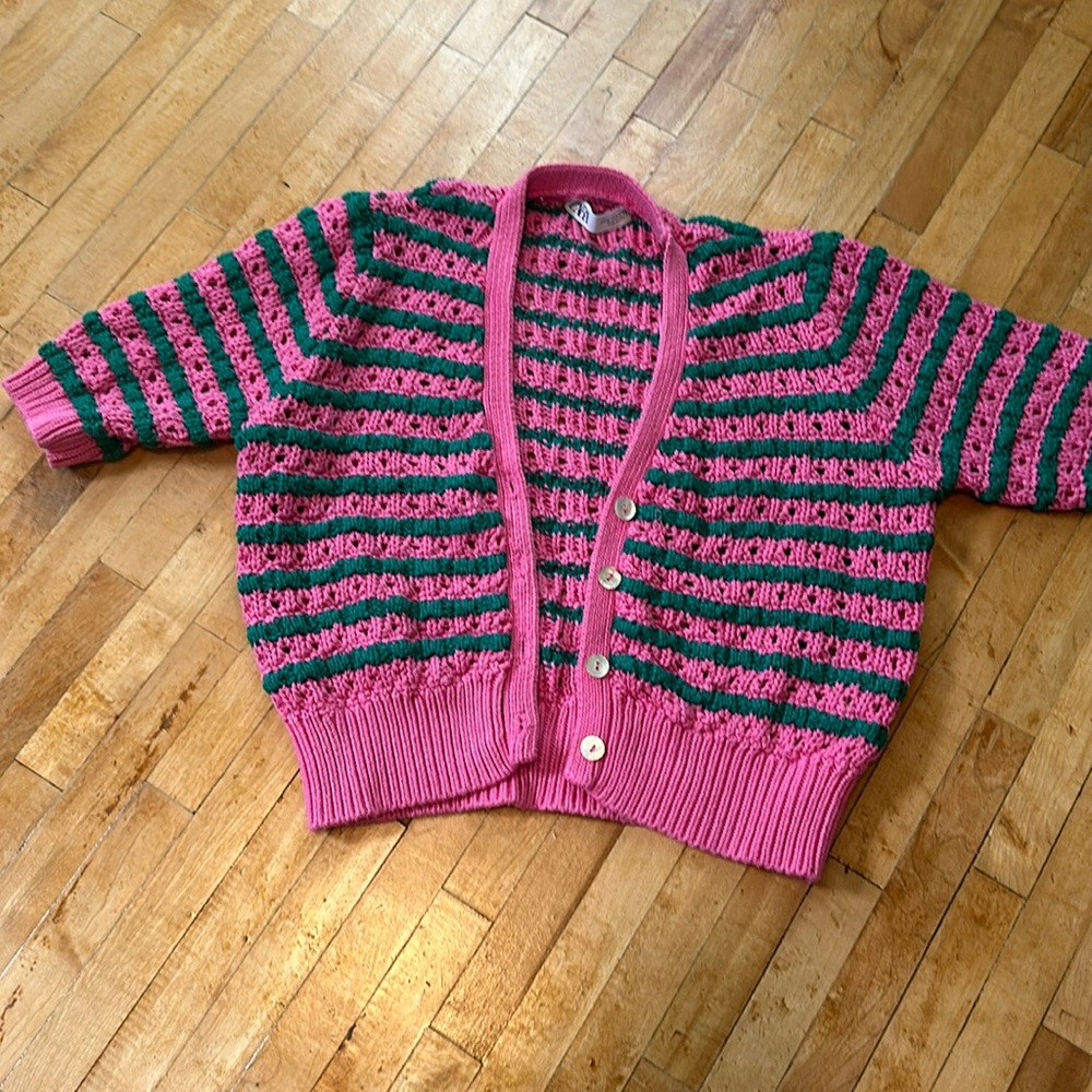 Zara Watermelon Cropped Sweater